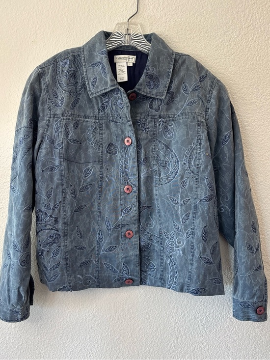 Coldwater Creek Jackets & Blazers - Coldwater Creek Floral Paisley Blazer Jacket Blue Large Lightweight Vtg Boho